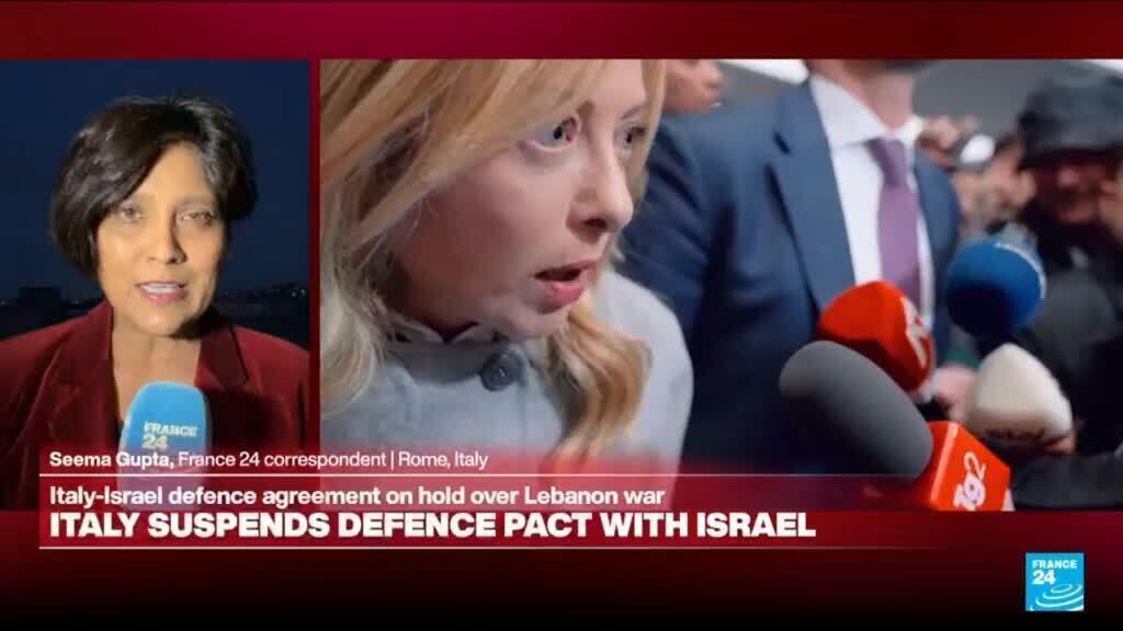 Video thumbnail for Italian PM says suspends renewal of defence agreement with Israel