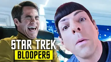 'Video thumbnail for The Funniest Star Trek Bloopers with Chris Pine & Benedict Cumberbatch'