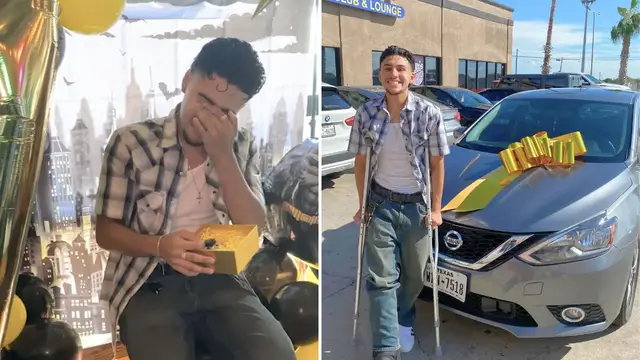 'Video thumbnail for Son Fights Back Tears When Mom Surprises Him With First-Ever Car'