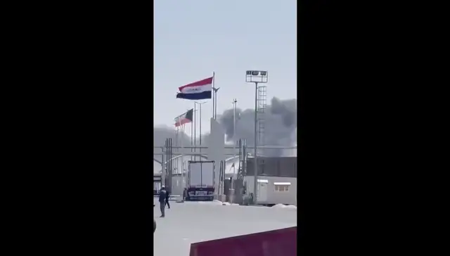 Video thumbnail for Kuwait-Iraq border crossing hit in drone attack