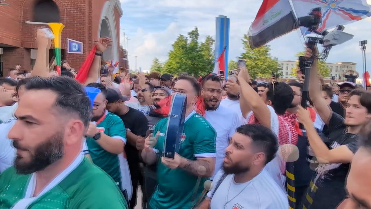 Video thumbnail for US: Iraqi fans show fervent support ahead friendly match against Venezuela in Chicago.