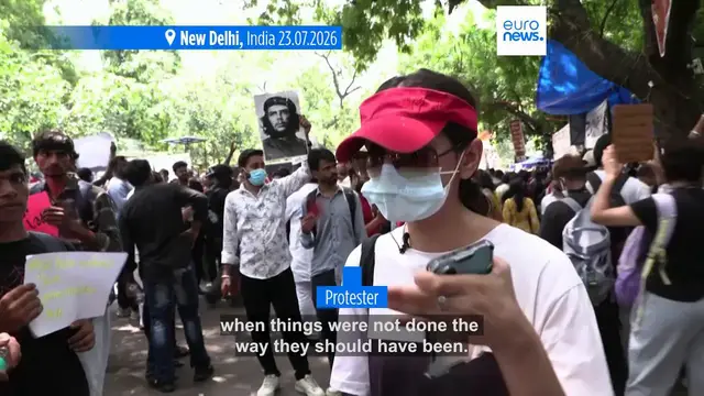 Video thumbnail for Modi adresses India's youth's 'Cockroach' movement as protesters hold capital sit-in