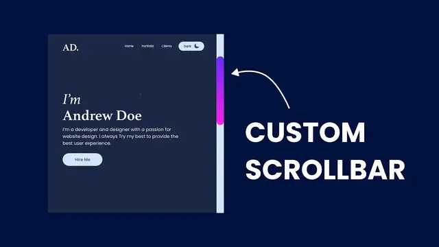 Video thumbnail for How To Create Custom Scrollbar Using CSS In Just 2 Minutes _ Website Scrollbar Design