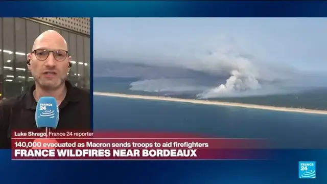 Video thumbnail for Unprecedented fires in France: Southwest France battles two wildfires