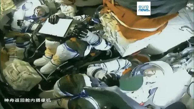 'Video thumbnail for Chinese astronauts return to Earth after delay blamed on space debris damage'