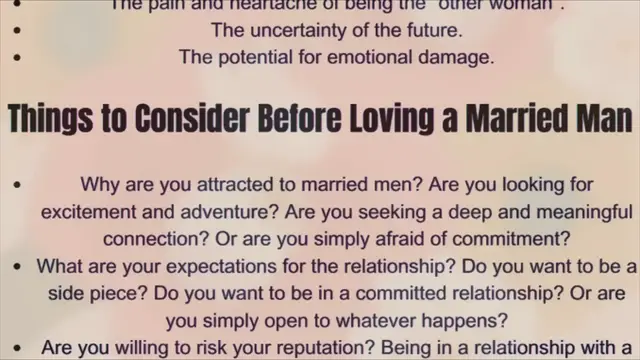Video thumbnail for Loving A Married Man, Rules for Dating a Married Man
