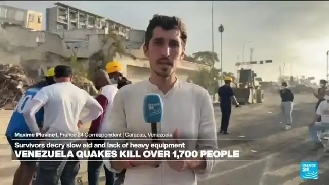 Video thumbnail for On the ground in Venezuela: 'All the buildings have collapsed'