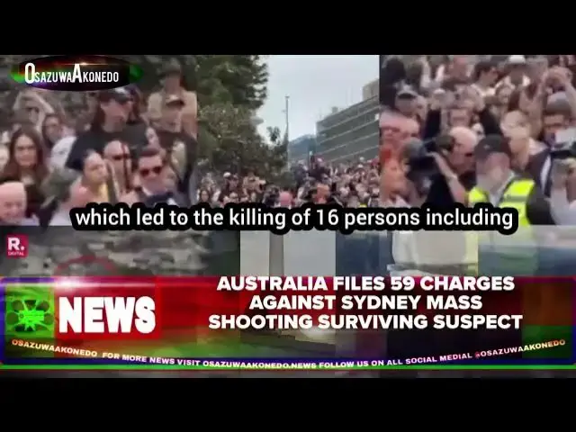 Video thumbnail for Australia Files 59 Charges Against Sydney Mass Shooting Surviving Suspect