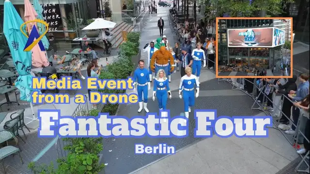 Video thumbnail for Fantastic Four: First Steps - Media Event From The Sky!