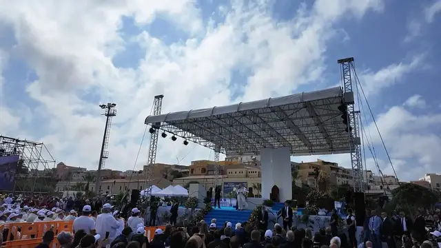 Video thumbnail for Italy: Pope Leo uses Lampedusa visit to challenge Europe, US on migration.