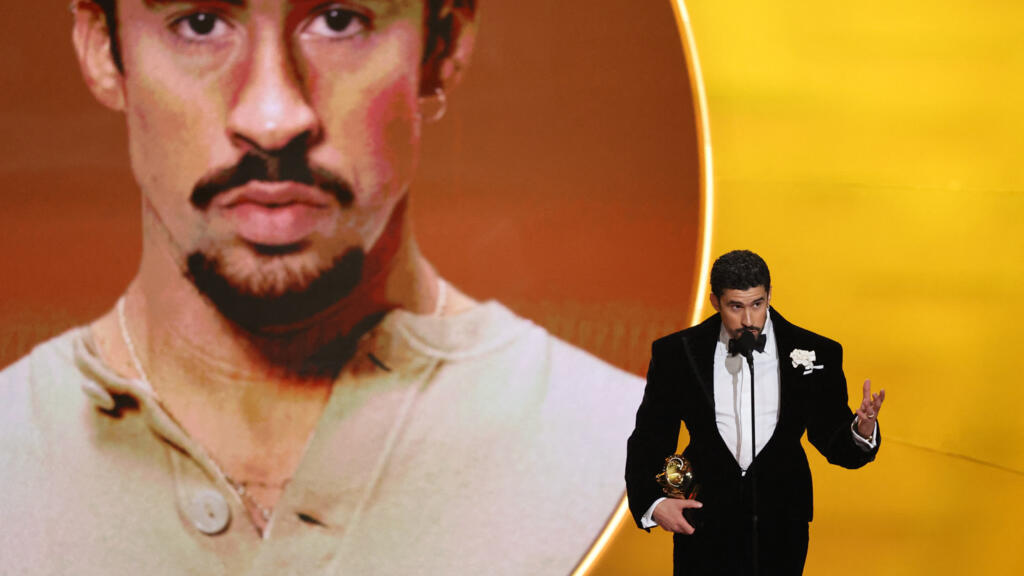 Video thumbnail for Bad Bunny’s 2026 Grammy Awards triumph becomes protest against ICE