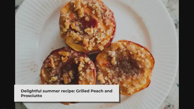 Video thumbnail for Grilled Peach and Prosciutto Salad