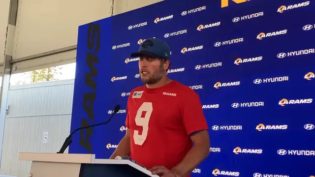Video thumbnail for Los Angeles Rams Matthew Stafford on Cohesiveness , MVP, Playing Detroit Again