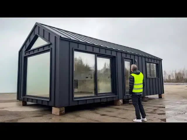 Video thumbnail for kerry tarnow: exploring the nordic prefab home: viral exterior, modern design, heading to iceland
