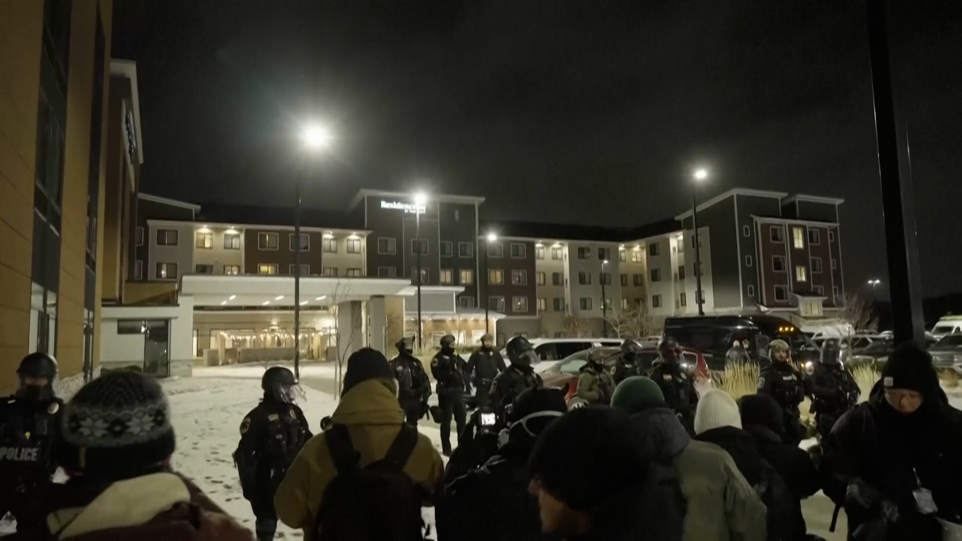 Video thumbnail for All-night noise protest against federal agents in Minnesota
