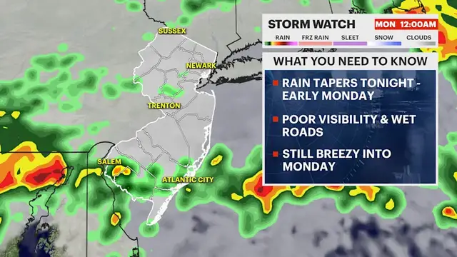 Video thumbnail for STORM WATCH: Remnants of Isaias continue to bring rain to New Jersey through tonight