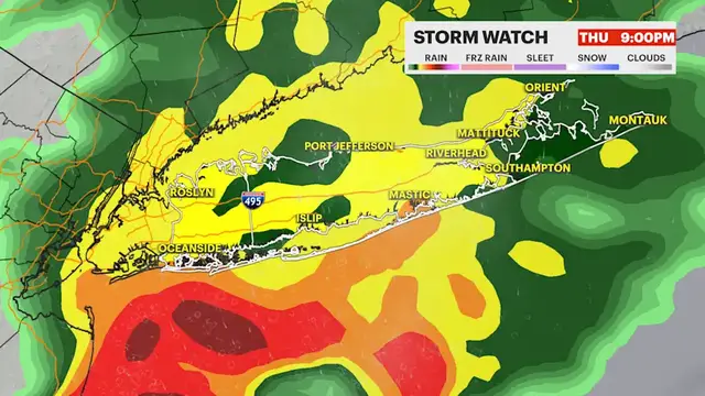 Video thumbnail for STORM WATCH: Heavy rain, dangerous travel this evening on Long Island