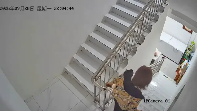 Video thumbnail for Woman Slips and Slides Down Stairs in Shandong