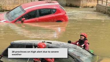 'Video thumbnail for Spain Faces Severe Weather: Floods and Rainfall Alerts Across 28 Provinces'