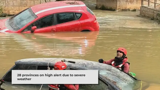 Video thumbnail for Spain Faces Severe Weather: Floods and Rainfall Alerts Across 28 Provinces