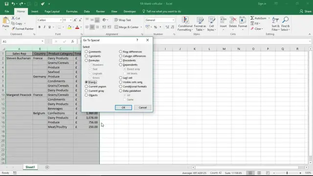'Video thumbnail for Fill Blank Cells in Excel with Value Above - Excel Tip'