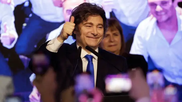 'Video thumbnail for Argentine assets cheer Milei party’s election victory with massive rally'