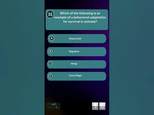 Video thumbnail for Biology 2023 Past Question JAMB (QUIZ) #jambpastquestions