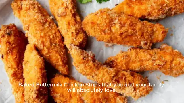 Video thumbnail for Baked Buttermilk Chicken Strips