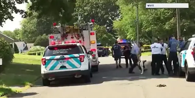 Video thumbnail for Domestic violence call in Meriden ends with one person dead and suspect shot by police