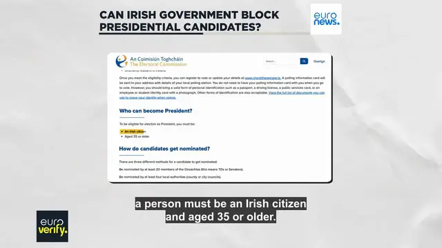 'Video thumbnail for Did the Irish government block people from running for president?'