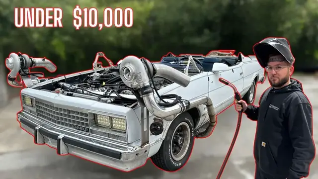 'Video thumbnail for Cheap Race Car (Our Roofless El Camino Gets Twin Turbos)'