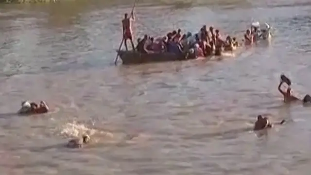 'Video thumbnail for Haitians flee across country's longest river to escape gang violence'