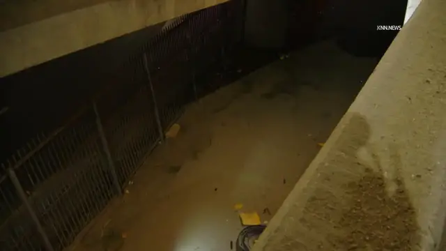 Video thumbnail for US, Los Angeles: Downtown Los Angeles Truck Gets Wedged on Freeway Edge.