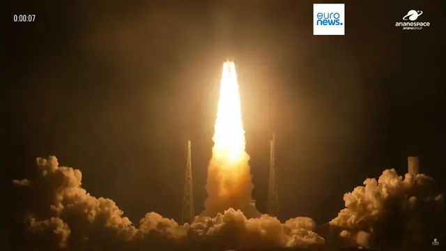 'Video thumbnail for Ariane 6 carrying climate monitoring satellite succesfully launched on commercial mission'