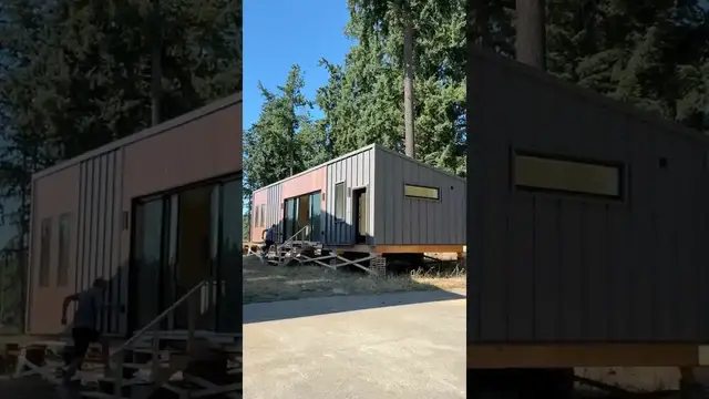 'Video thumbnail for Inside the 800 Square Foot Steel Frame Prefab Home #hometour'