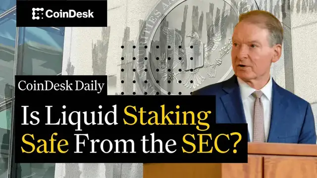 'Video thumbnail for SEC Says Liquid Staking is Outside Securities Laws; Polymarket Bettors Turn Bearish on Bitcoin'