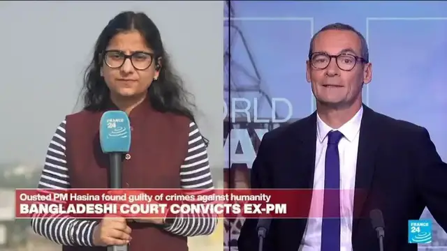 Video thumbnail for Bangladesh's ousted leader Sheikh Hasina sentenced to death for crimes against humanity