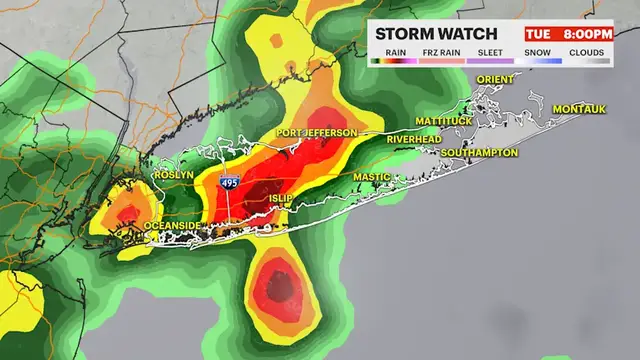 Video thumbnail for STORM WATCH: Scattered strong thunderstorms this afternoon into this evening on Long Island