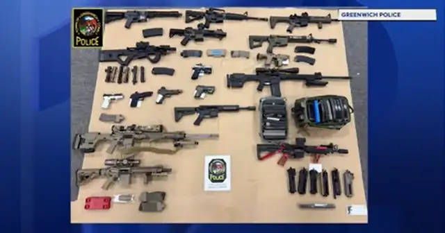 Video thumbnail for Greenwich man charged after police seize ghost guns, assault weapons