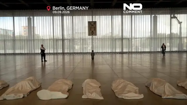 Video thumbnail for Maurizio Cattelan’s ‘Night’ exhibition opens in Berlin