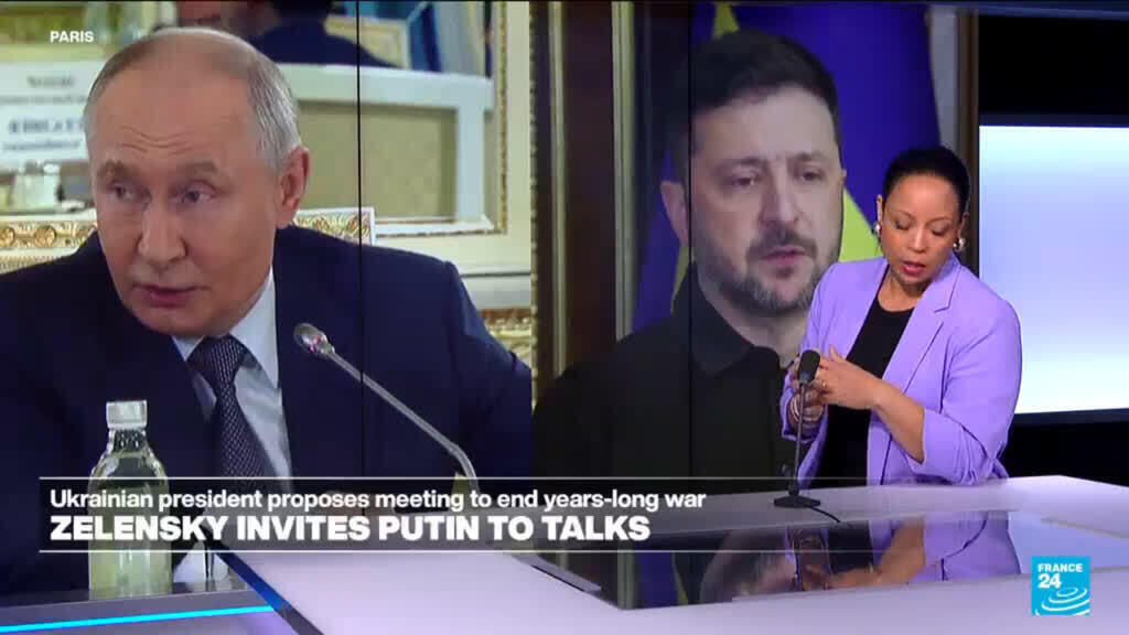 Video thumbnail for War in Ukraine: Zelensky proposes face-to-face meeting with Putin to end years-long war