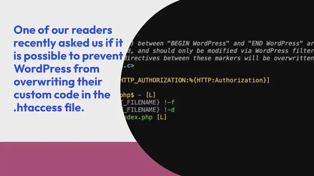 Video thumbnail for How to Stop WordPress From Overwriting .htaccess File