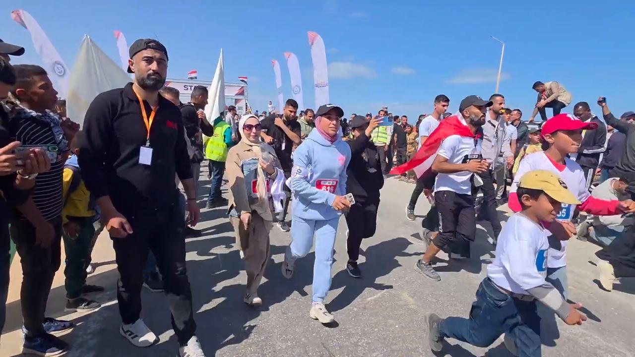 Video thumbnail for Palestinians participate in the "Palestine" International Marathon.