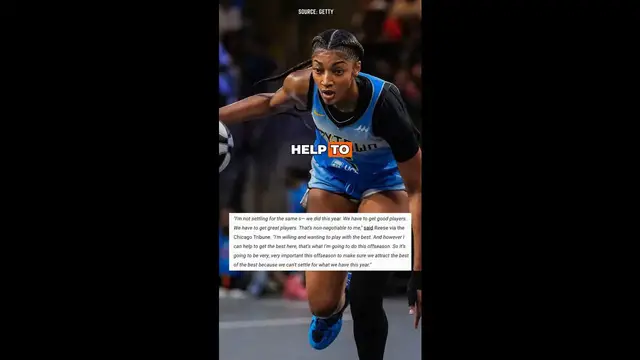 'Video thumbnail for Angel Reese threatens to leave the Chicago Sky if they continue to be a losing team'