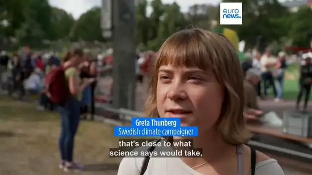 Video thumbnail for Thousands rally in Stockholm over climate crisis weeks ahead of general election