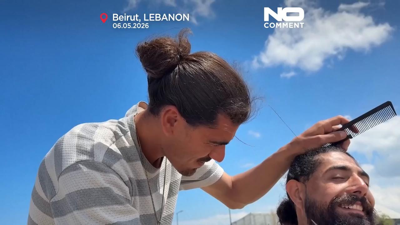 Video thumbnail for At Beirut shoreline camp, volunteer barber brings dignity with free haircuts