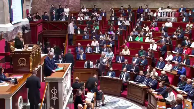 'Video thumbnail for Watch moment French PM faces down National Assembly as deputies prepare to oust him in brutal no confidence vote'