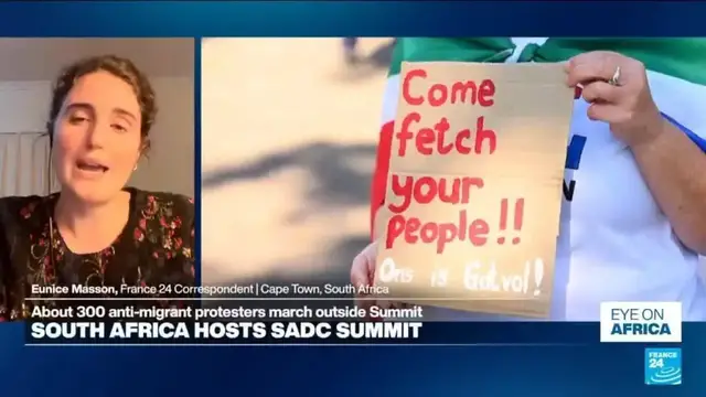 Video thumbnail for ‘Come fetch your people’: 300 anti-migrants protesters call out to SADC leaders
