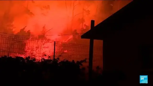 Video thumbnail for Firefighters combat blazes in northern Spain, Portugal
