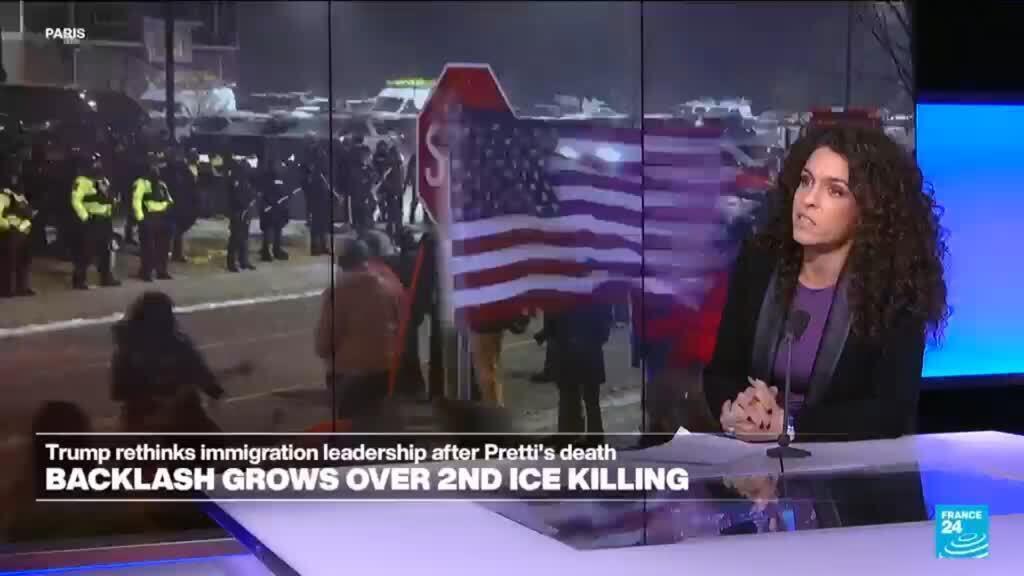 Video thumbnail for Trump rethinks immigration leadership after Pretti's death